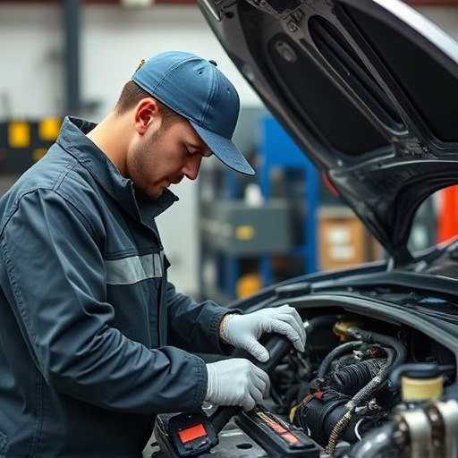 auto technician working