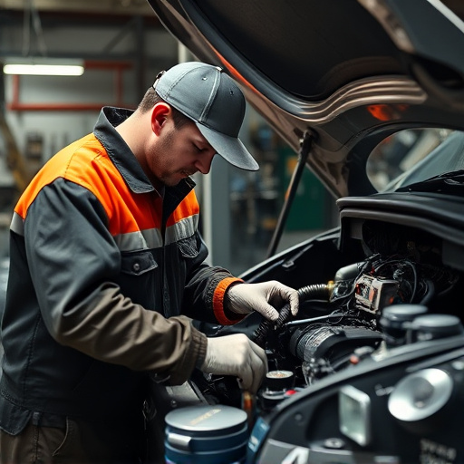 auto technician working