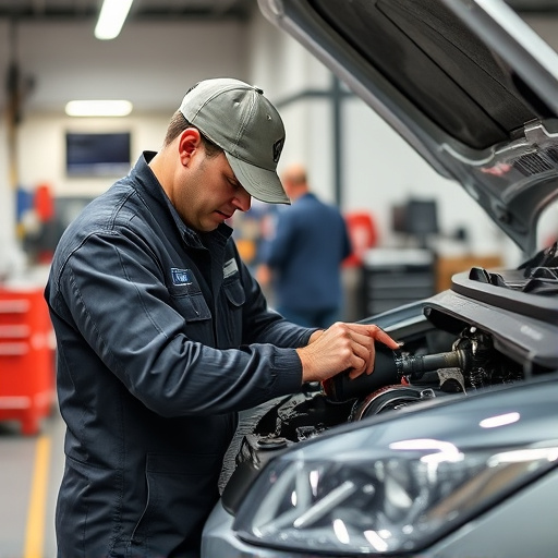 auto technician working