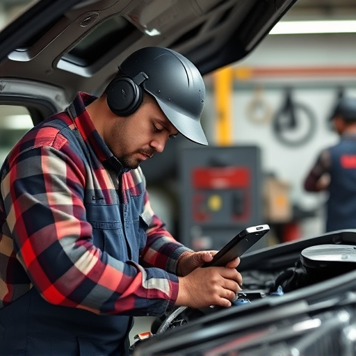auto technician working