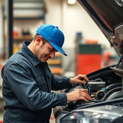 auto technician working