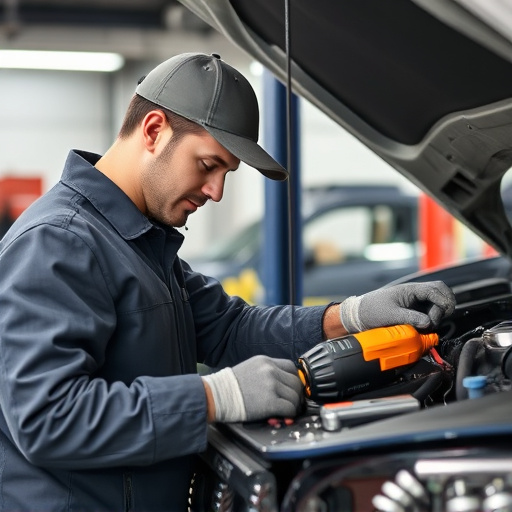 auto technician working