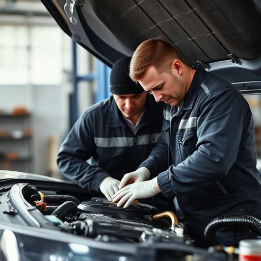 auto technician working