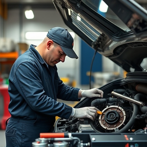 auto technician working