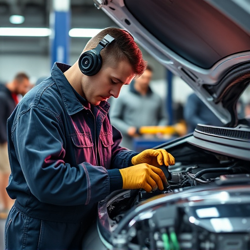 auto technician working