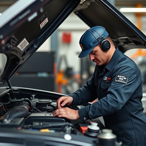 auto technician working