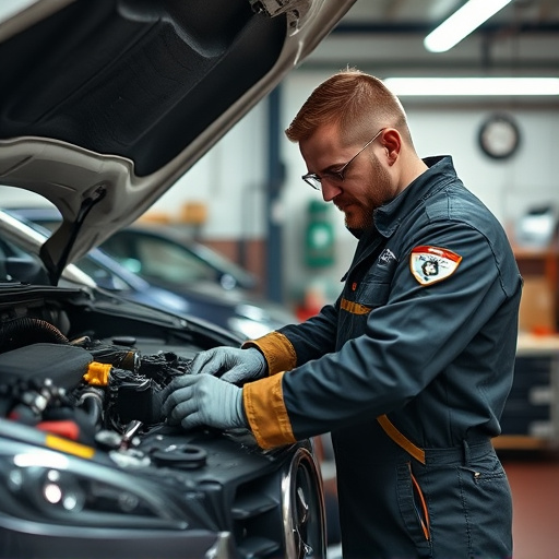 auto technician working