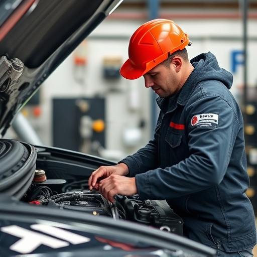 auto technician working