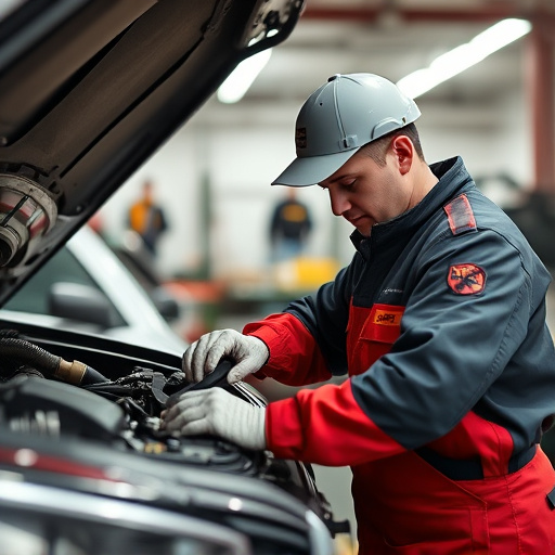 auto technician working