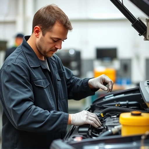 auto technician working