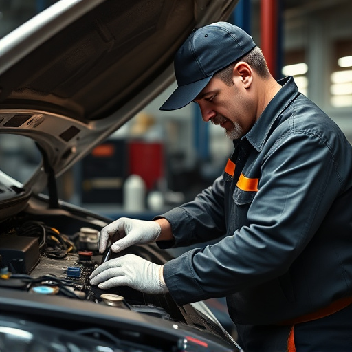 auto technician working