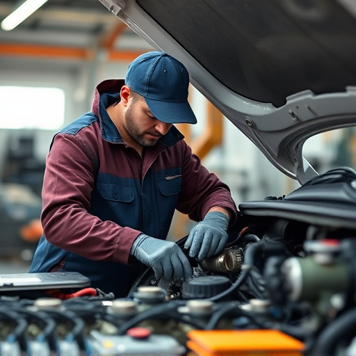auto technician working