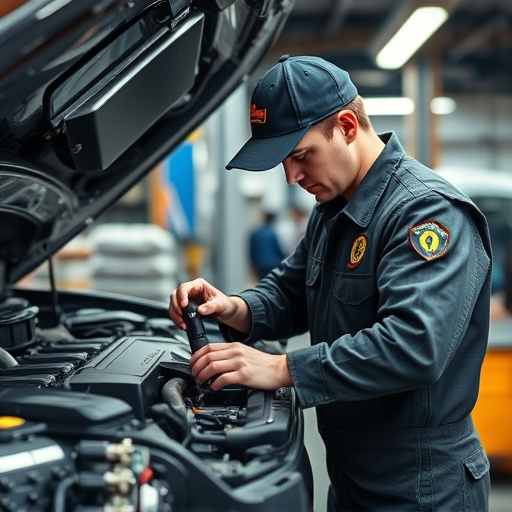 auto technician working