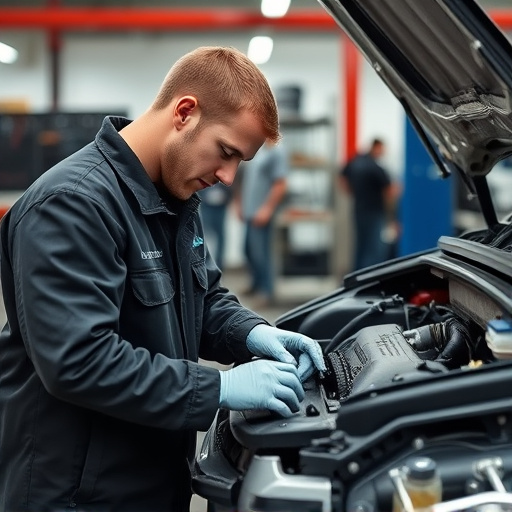 auto technician working