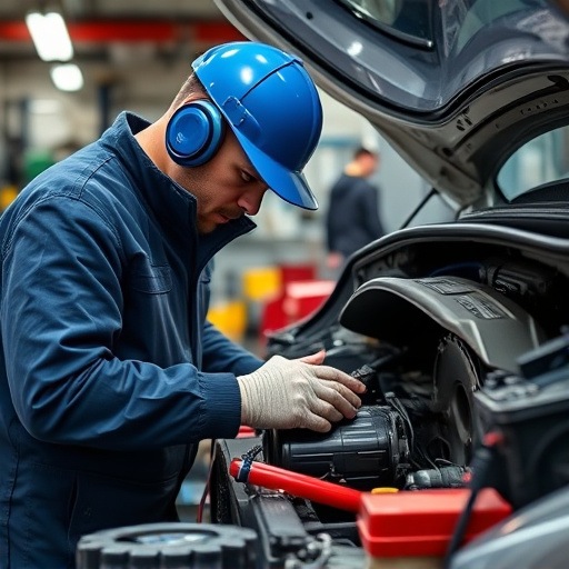 auto technician working