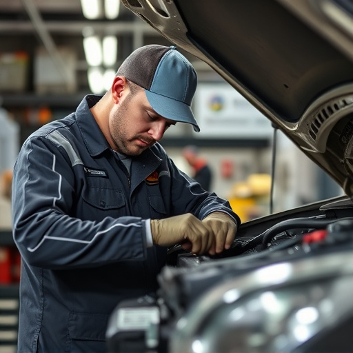 auto technician working