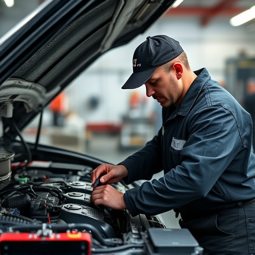 auto technician working