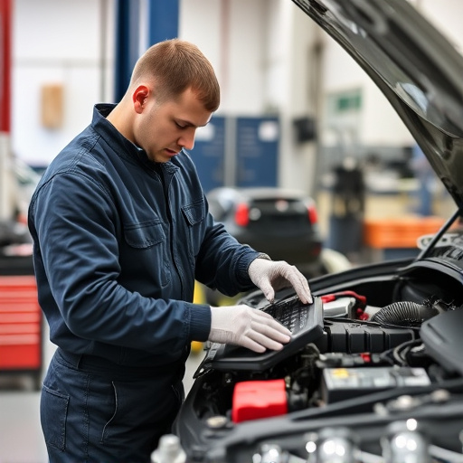 auto technician working