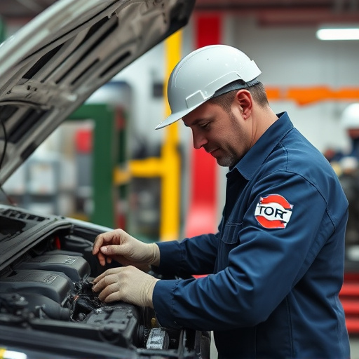 auto technician working
