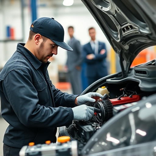 auto technician working