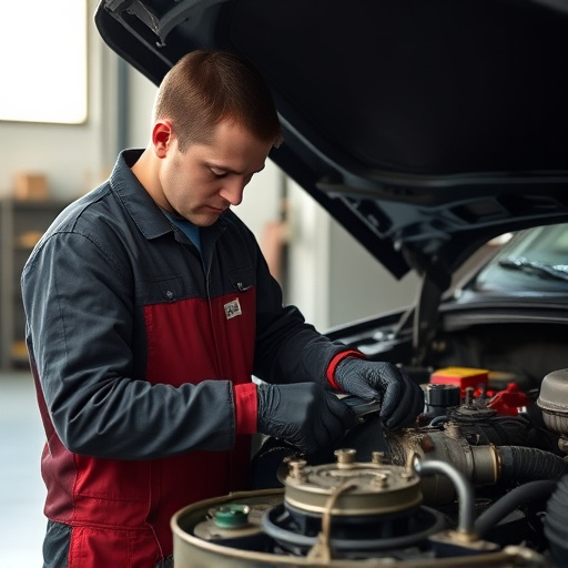 auto technician working