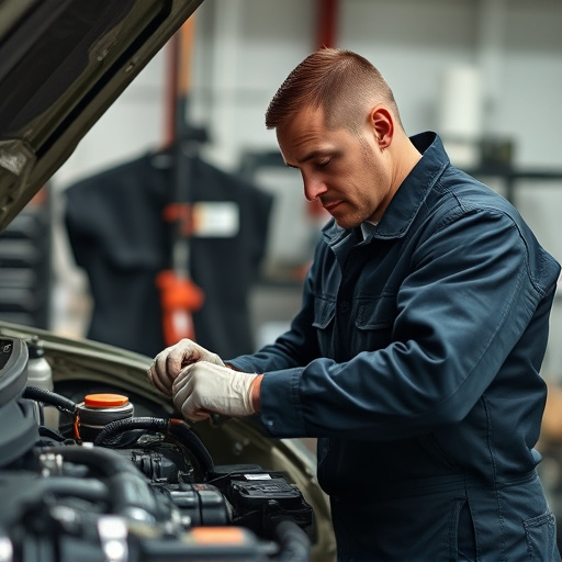 auto technician working