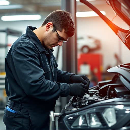 auto technician working