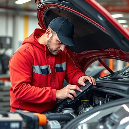 auto technician working