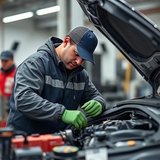 auto technician working