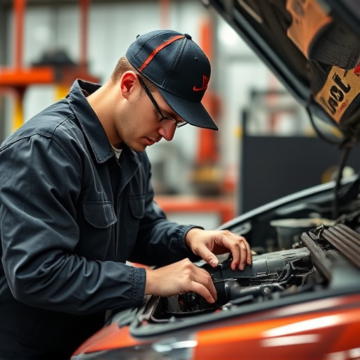 auto technician working