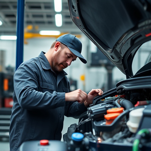 auto technician working