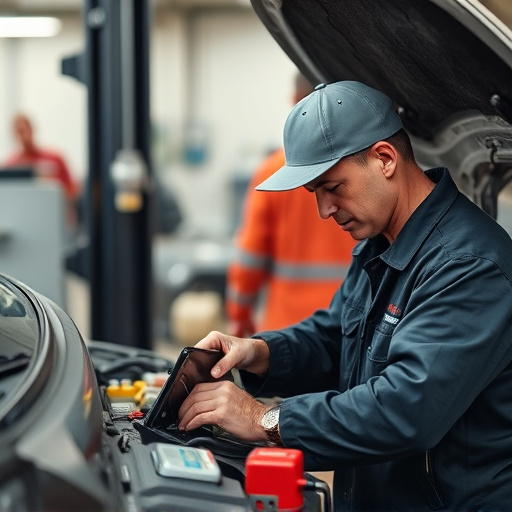 auto technician working