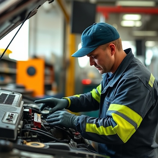 auto technician working