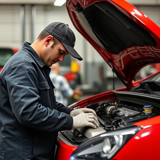 auto technician working