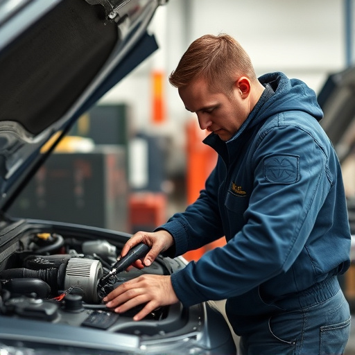 auto technician working