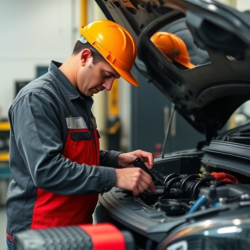 auto technician working