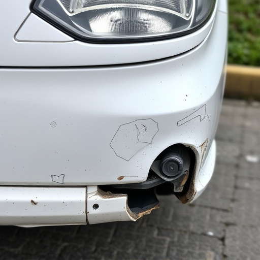 damaged car bumper