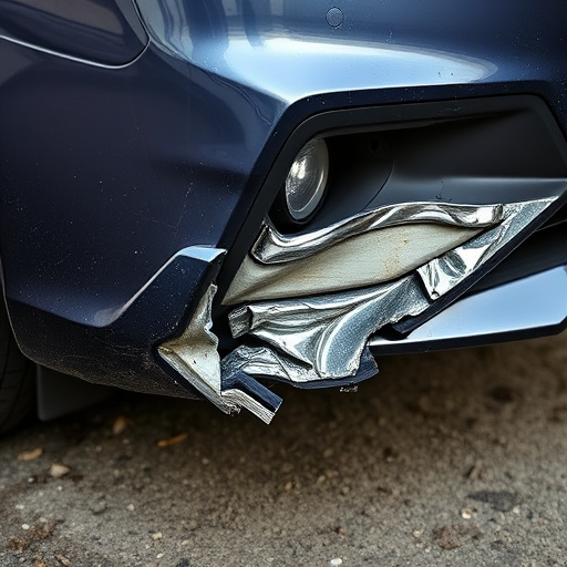 damaged car bumper