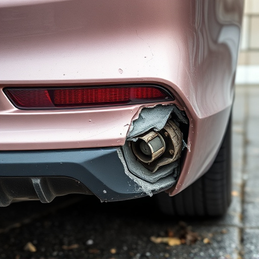 damaged car bumper