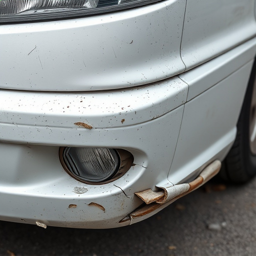 damaged car bumper