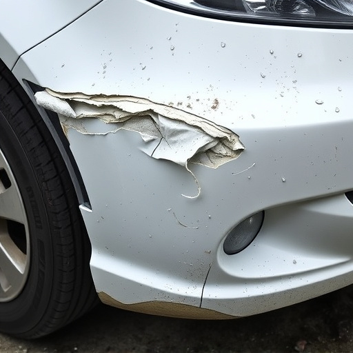 damaged car bumper