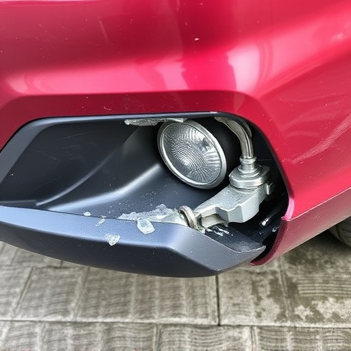 damaged car bumper