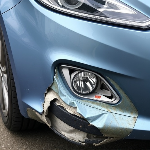 damaged car bumper