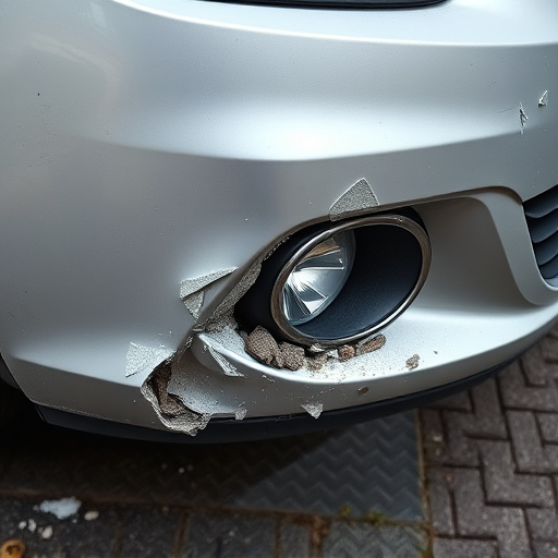 damaged car bumper