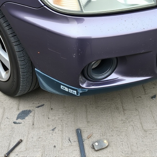 damaged car bumper