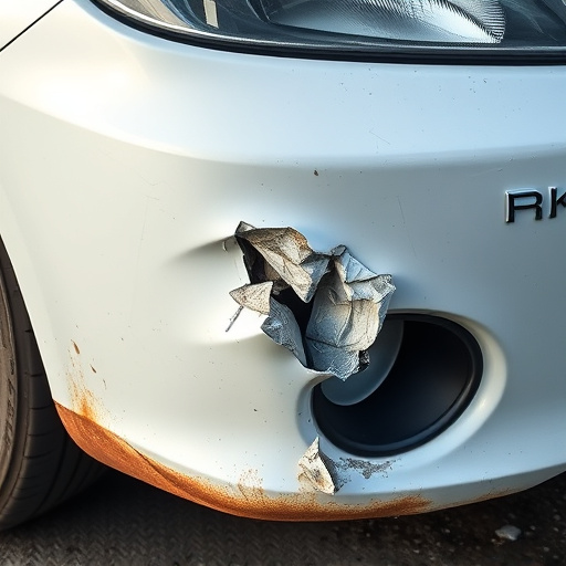 damaged car bumper