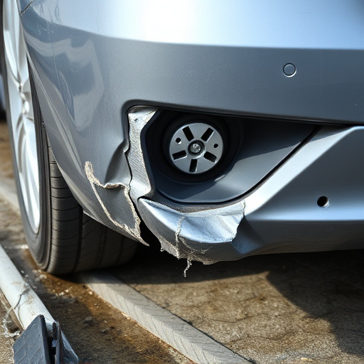 damaged car bumper