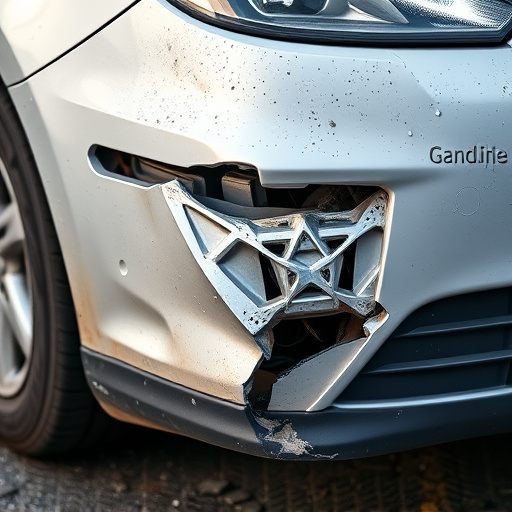damaged car bumper