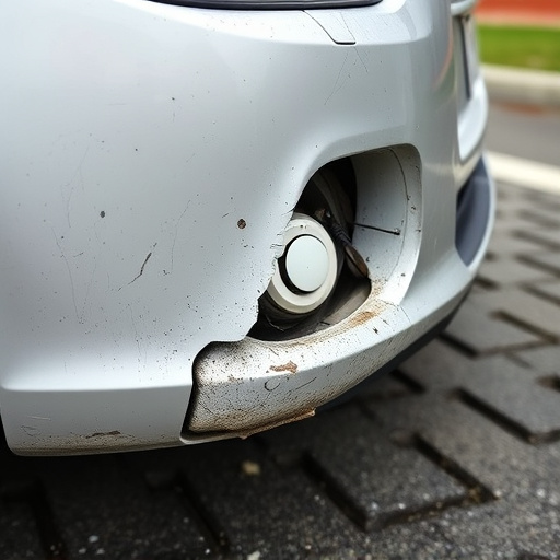damaged car bumper