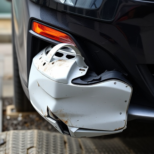 damaged car bumper